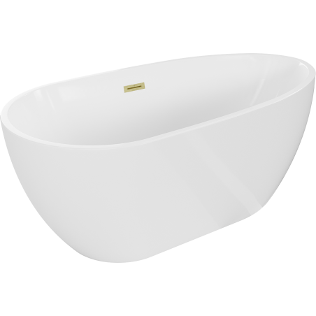 Mexen Eos voľne stojacia vaňa 170 x 75 cm, biela, prepad zlatý kartáčovaný - 52471707500-55