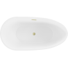 Mexen Eos voľne stojacia vaňa 170 x 75 cm, biela, prepad zlatý kartáčovaný - 52471707500-55