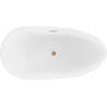 Mexen Eos voľne stojaca vaňa 170 x 75 cm, biela, brúsená mosadzná prepad - 52471707500-65