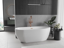 Mexen Eos voľne stojaca vaňa 170 x 75 cm, biela, brúsená mosadzná prepad - 52471707500-65