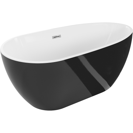Mexen Eos voľne stojaca vaňa 150 x 75 cm, biela/čierna, prepad chróm - 52471507575-01