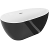 Mexen Eos voľne stojaca vaňa 150 x 75 cm, biela/čierna, prepad chróm - 52471507575-01