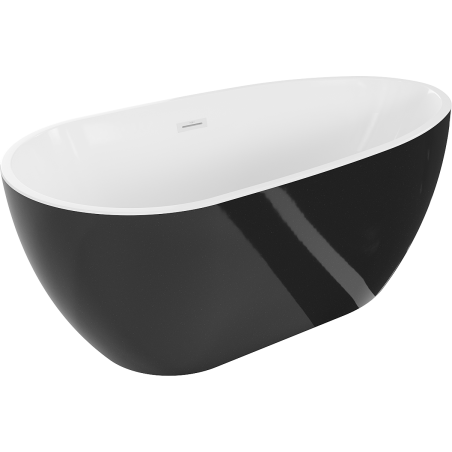 Mexen Eos samostatne stojaca vaňa 150 x 75 cm, biela/čierna, biely prepad - 52471507575-20