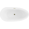 Mexen Eos voľne stojaca vaňa 170 x 75 cm, biela/čierna, zlatý prepad - 52471707575-50