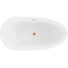 Mexen Eos voľne stojaca vaňa 150 x 75 cm, biela/čierna, prepad z brúseného medi - 52471507575-65