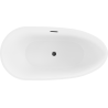 Mexen Eos voľne stojaca vaňa 170 x 75 cm, biela/čierna, čierny prepad - 52471707575-70