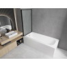 Mexen Vega obdĺžniková vaňa 180 x 80 cm s obkladom a jednokrídlovým zástenou 80 cm, čierny vzor - 550118080X9308017070