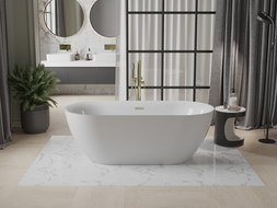 Mexen Roxy voľne stojaca vaňa 170 x 80 cm, biela, zlatý prepad - 51201708000-50