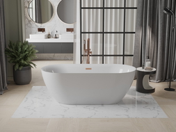 Mexen Roxy voľne stojaca vaňa 170 x 80 cm, biela, prepad ružové zlato - 51201708000-60