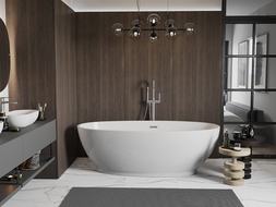 Mexen Bilbao voľne stojaca vaňa 180 x 90 cm, biela, prepustové otvory nikel brúsený - 51311809000-97