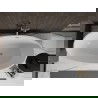 Mexen Bilbao voľne stojaca vaňa 180 x 90 cm, biela, preliv nerez brúsený - 51311809000-97