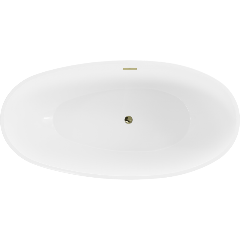 Mexen Bilbao voľne stojaca vaňa 180 x 90 cm, biela/čierna, prepad zlatý - 51311809075-50