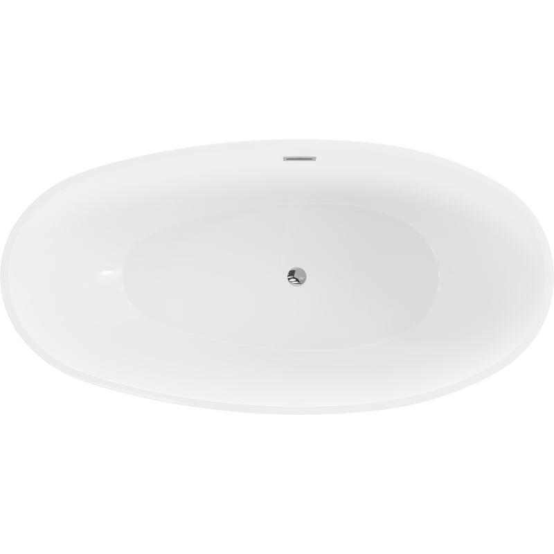 Mexen Bilbao voľne stojaca vaňa 180 x 90 cm, biela/čierna, preliv chróm - 51311809075-01