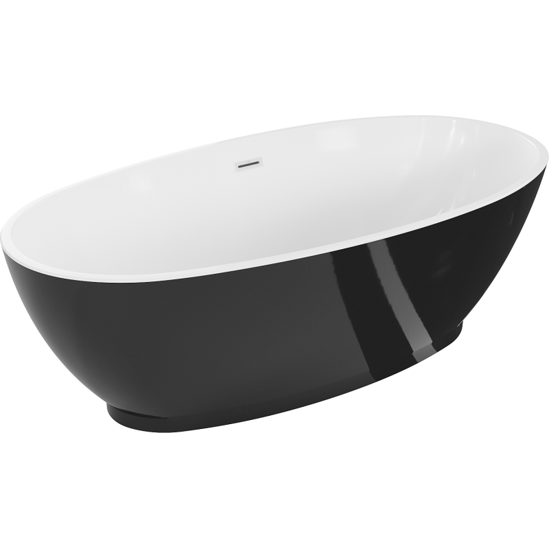 Mexen Bilbao voľne stojaca vaňa 180 x 90 cm, biela/čierna, prepad biely - 51311809075-20
