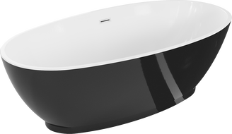 Mexen Bilbao voľne stojaca vaňa 180 x 90 cm, biela/čierna, prepad biely - 51311809075-20