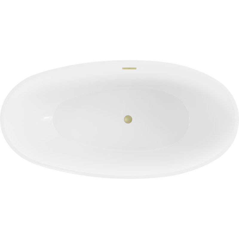 Mexen Bilbao voľne stojaca vaňa 180 x 90 cm, biela/čierna, prepad zlatý kartáčovaný - 51311809075-55