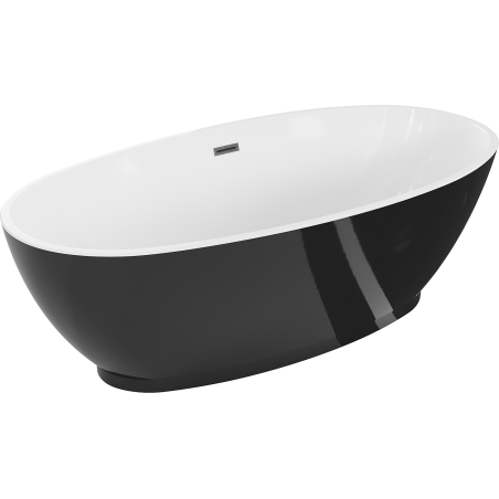 Mexen Bilbao voľne stojaca vaňa 180 x 90 cm, biela/čierna, prepad gun gray brúsený - 51311809075-66