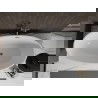 Mexen Bilbao vaňa voľne stojaca 180 x 90 cm, biela/čierna, prepad gun gray brúsený - 51311809075-66