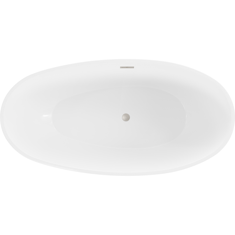 Mexen Bilbao voľne stojaca vaňa 180 x 90 cm, biela/čierna, prepad brúsený nikel - 51311809075-97