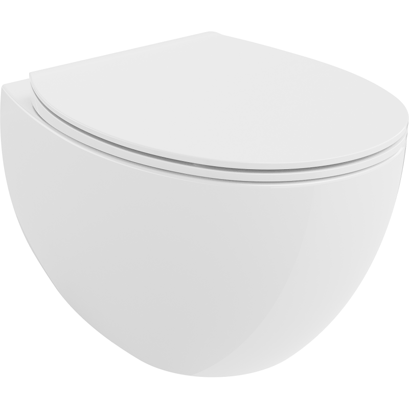 Mexen Egg WC misa Rimless s doskou s tichým zatváraním slim, duroplast, biela lesk - 30245000