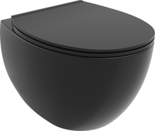 Mexen Egg WC misa Rimless s doskou pomaly padajúcou slim, duroplast, čierna matná - 30245070