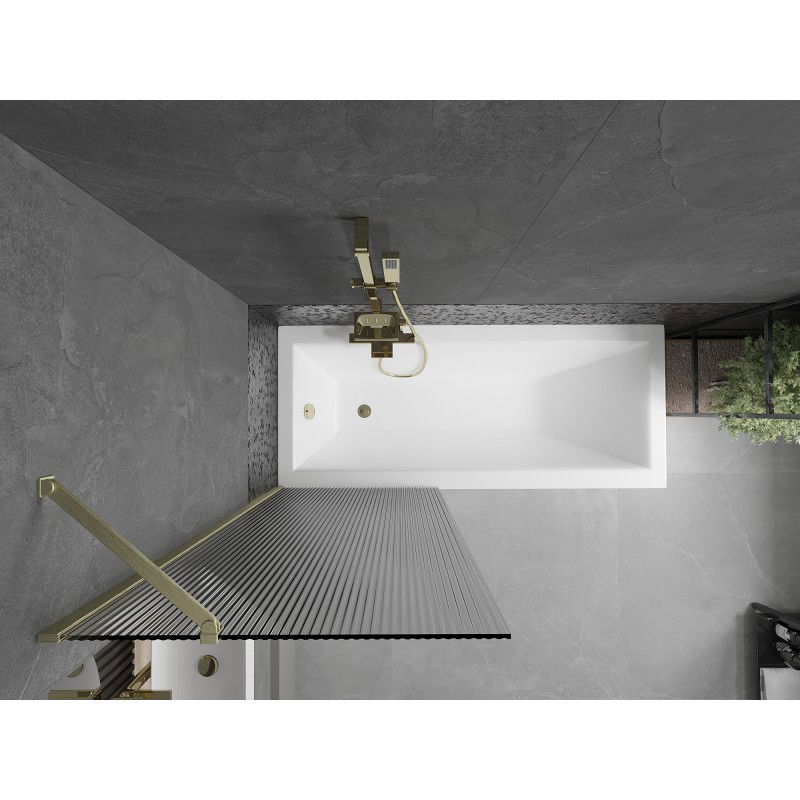 Mexen Next vaňová zástena 1-krídlová 70 x 150 cm, prúžky, zlatý brúsený - 895-070-000-00-09-55