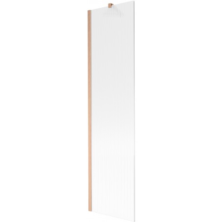 Mexen Next vaňová zástena 1-krídlová 50 x 150 cm, prúžky, brúsená meď - 895-050-000-00-09-65