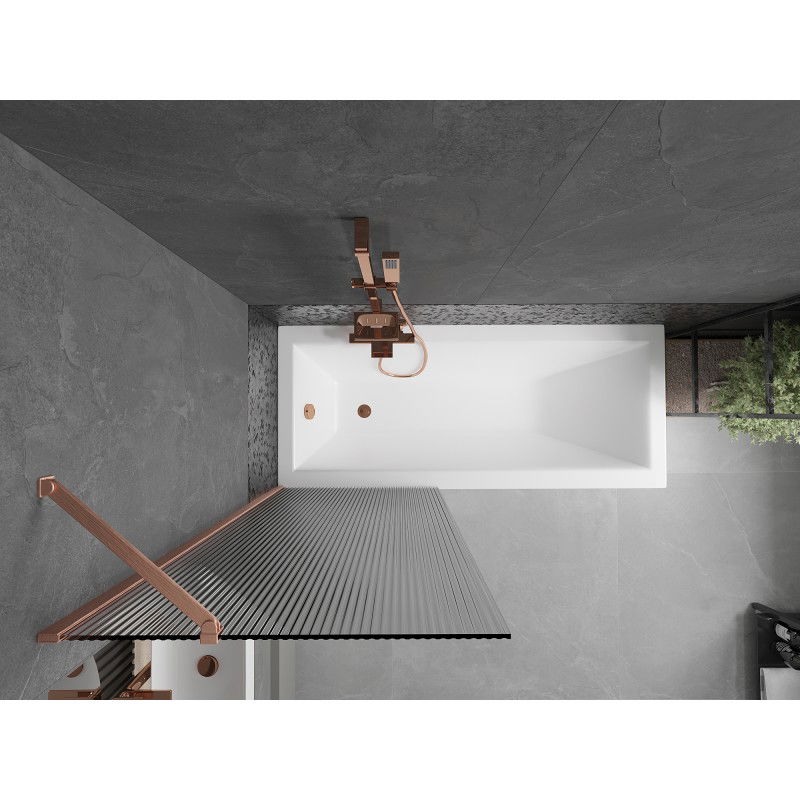 Mexen Next sprchová zástena 1-krídlová 70 x 150 cm, pruhy, brúsená meď - 895-070-000-00-09-65