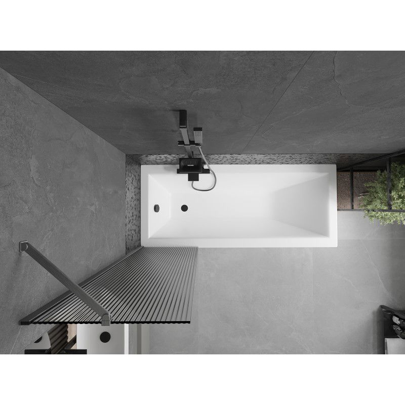 Mexen Next vaňová zástena 1-dielna 50 x 150 cm, prúžky, kartáčovaná gun gray - 895-050-000-00-09-66