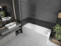 Mexen Next vaňová zástena 1-krídlová 100 x 150 cm, prúžky, brúsená zbraňovo sivá - 895-100-000-00-09-66