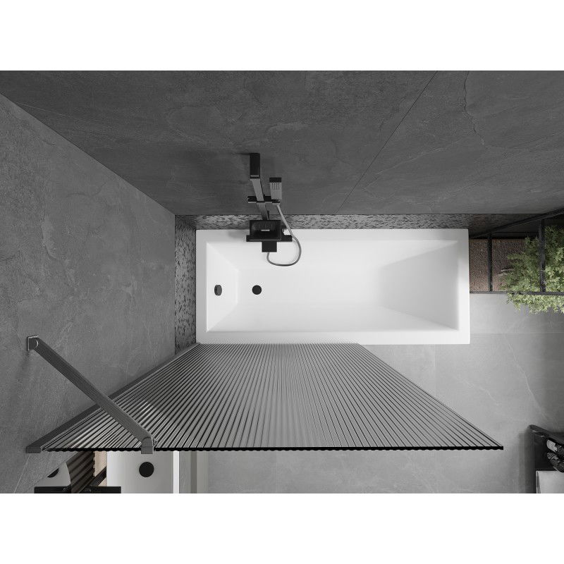 Mexen Next vaňová zástena 1-krídlová 100 x 150 cm, prúžky, brúsená zbraňovo sivá - 895-100-000-00-09-66