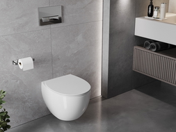 Mexen Egg WC misa Rimless s pomaly uzatvárateľným slim sedadlom, duroplast, biely lesk - 30245000