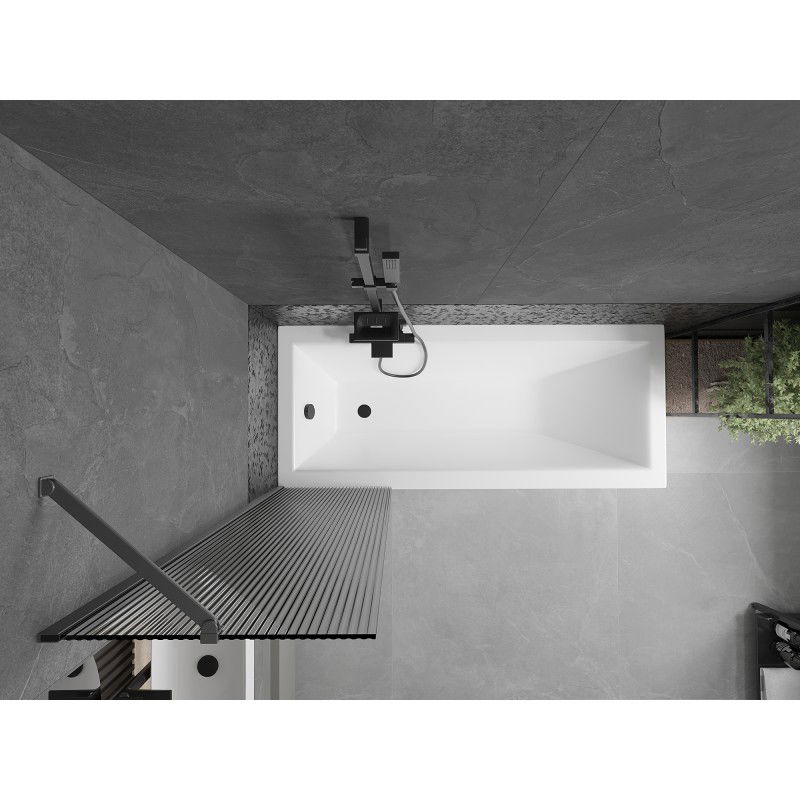 Mexen Next vaňová zástena 1-krídlová 50 x 150 cm, prúžky, gun metal - 895-050-000-00-09-95