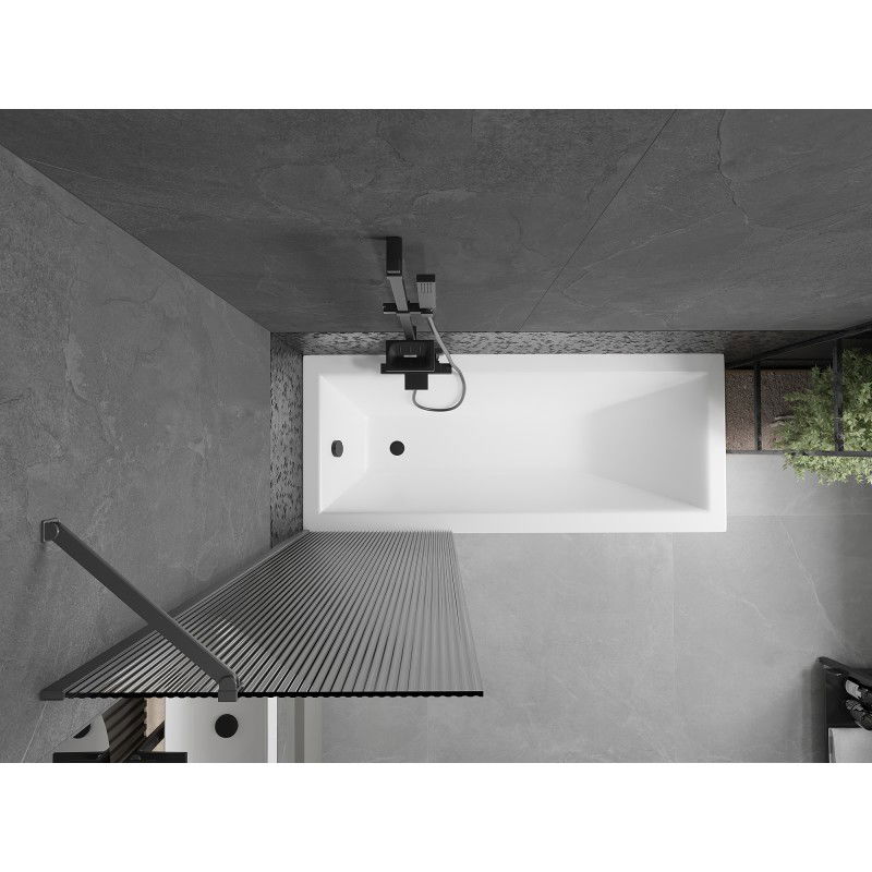 Mexen Next vaňová zástena 1-krídlová 60 x 150 cm, pruhy, gun metal - 895-060-000-00-09-95