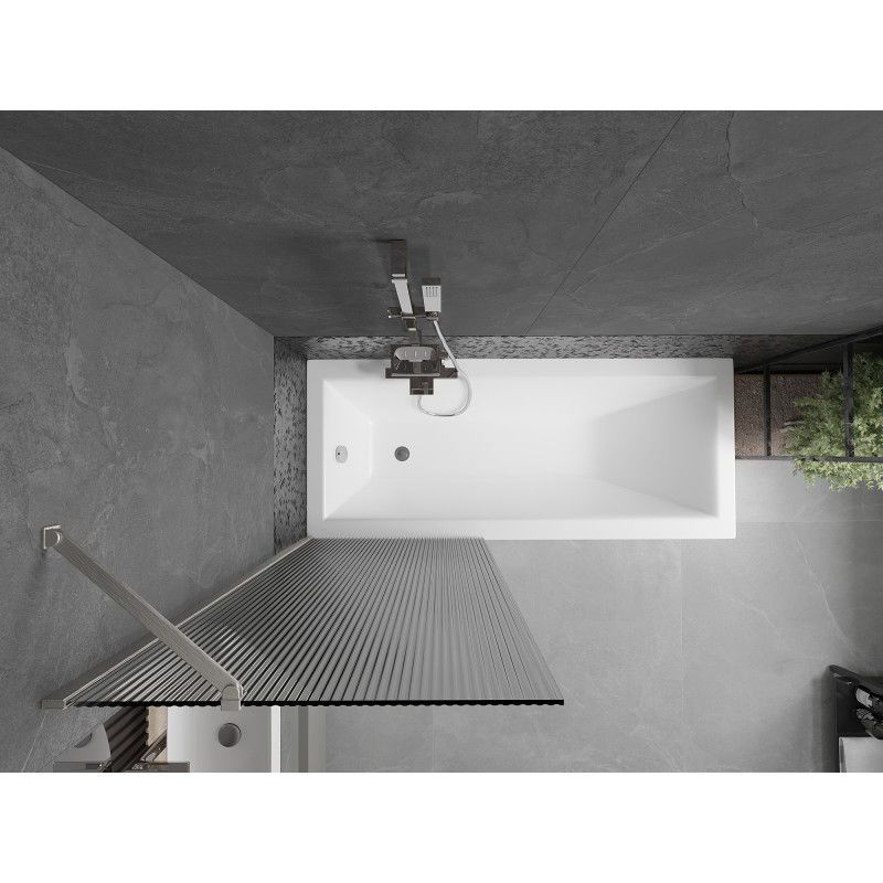 Mexen Next sprchová zástena 1-krídlová 70 x 150 cm, pásiky, brúsený nikel - 895-070-000-00-09-97