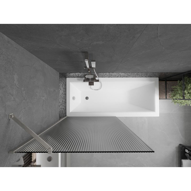 Mexen Next sprchová zástena 1-krídlová 90 x 150 cm, prúžkovaná, brúsený nikel - 895-090-000-00-09-97