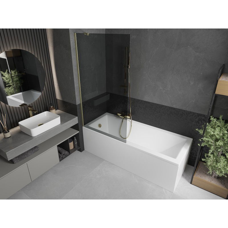 Mexen Next sprchová zástena 1-krídlová 90 x 150 cm, grafit, zlatý brúsený - 895-090-000-00-40-55