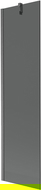 Mexen Next vaňová zástena 1-krídlová 50 x 150 cm, grafit, gun gray brúsený - 895-050-000-00-40-66