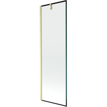 Mexen Next vaňová zástenka 1-krídlový 60 x 150 cm, čierny vzor, zlatý kartáčovaný - 895-060-000-00-70-55