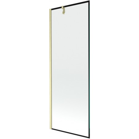 Mexen Next vaňová zástena 1-krídlová 70 x 150 cm, čierny vzor, zlatý kartáčovaný - 895-070-000-00-70-55
