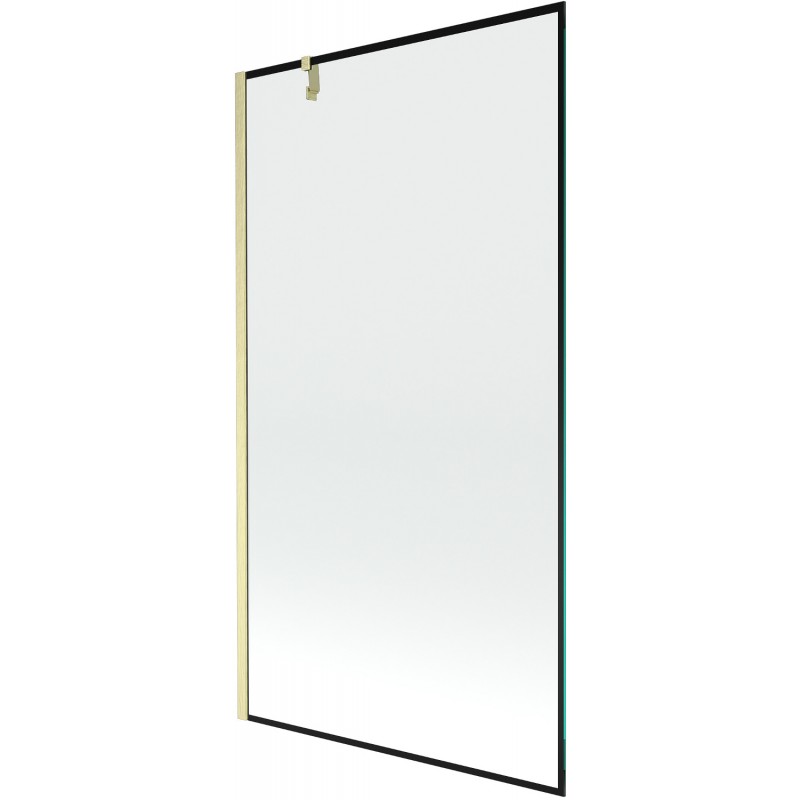 Mexen Next vaňová zástena 1-dverová 100 x 150 cm, čierny rám, zlatý brúsený - 895-100-000-00-70-55