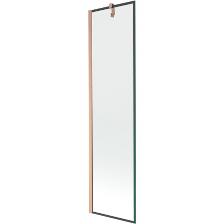 Mexen Next vaňová zástená 1-dielna 50 x 150 cm, čierny vzor, brúsená meď - 895-050-000-00-70-65