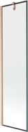 Mexen Next vaňový paraván 1-krídlový 50 x 150 cm, čierny rám, brúsená meď - 895-050-000-00-70-65