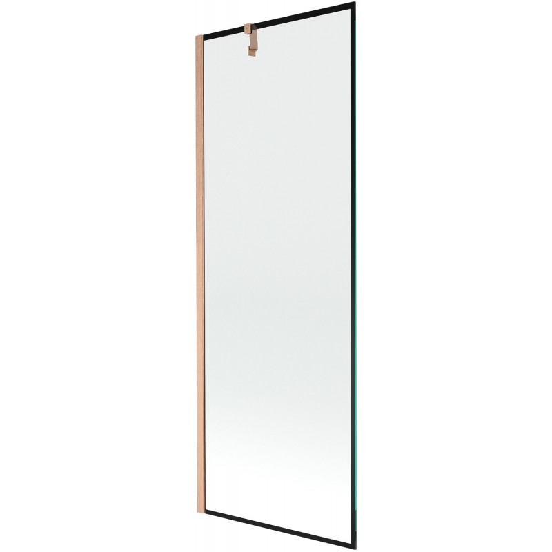 Mexen Next vaňová zástena 1-krídlová 70 x 150 cm, čierny vzor, brúsená meď - 895-070-000-00-70-65