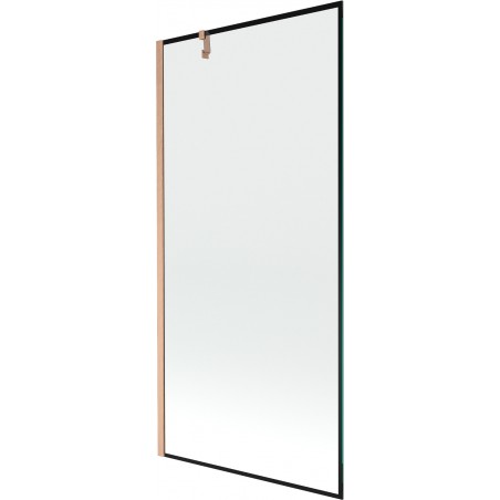 Mexen Next vanová zástěna, 1-křídlová, 90 x 150 cm, čierny vzor, brúsená meď - 895-090-000-00-70-65