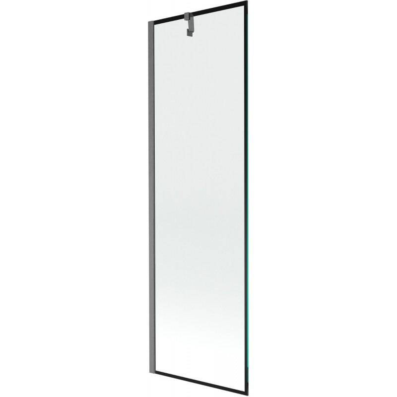 Mexen Next vaňová zástena 1-krídlová 60 x 150 cm, čierny vzor, gun gray kartáčovaný - 895-060-000-00-70-66