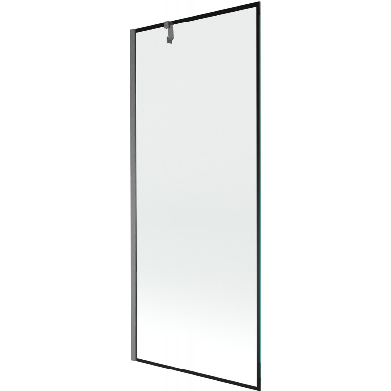 Mexen Next jednokrídlová vaňová stena 80 x 150 cm, čierny vzor, gun gray kartáčovaný - 895-080-000-00-70-66