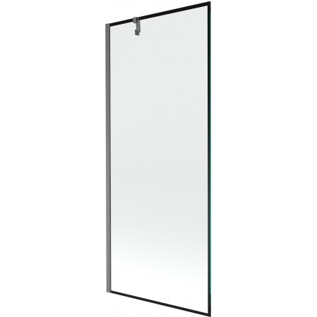 Mexen Next jednokrídlová vaňová stena 80 x 150 cm, čierny vzor, gun gray kartáčovaný - 895-080-000-00-70-66