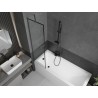 Mexen Next jednokrídlové vaňové zásteny 50 x 150 cm, čierny rám, gun metal - 895-050-000-00-70-95