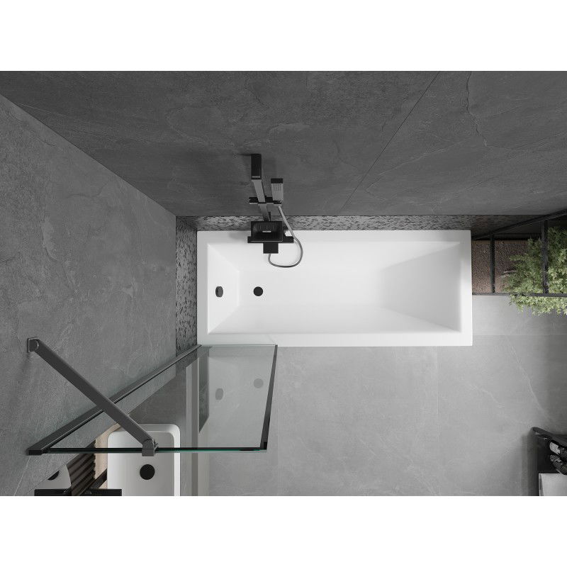 Mexen Next sprchová zástena 1-krídlová 50 x 150 cm, čierny rám, gun metal - 895-050-000-00-70-95